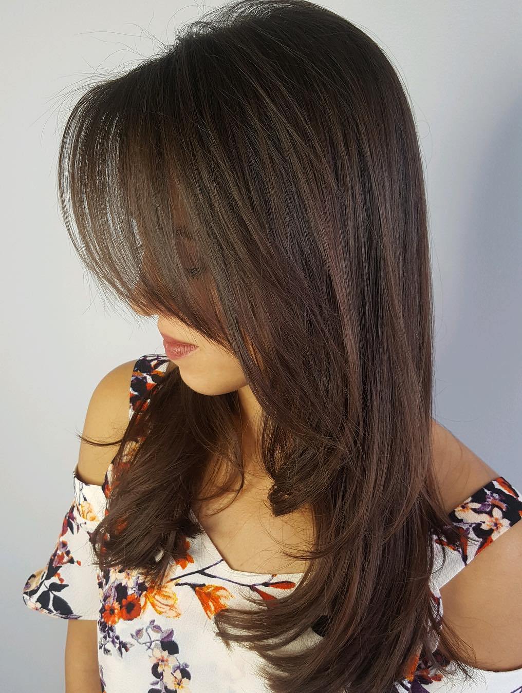 50 Prettiest Long Layered Haircuts With Bangs For 2022 - Hair Adviser