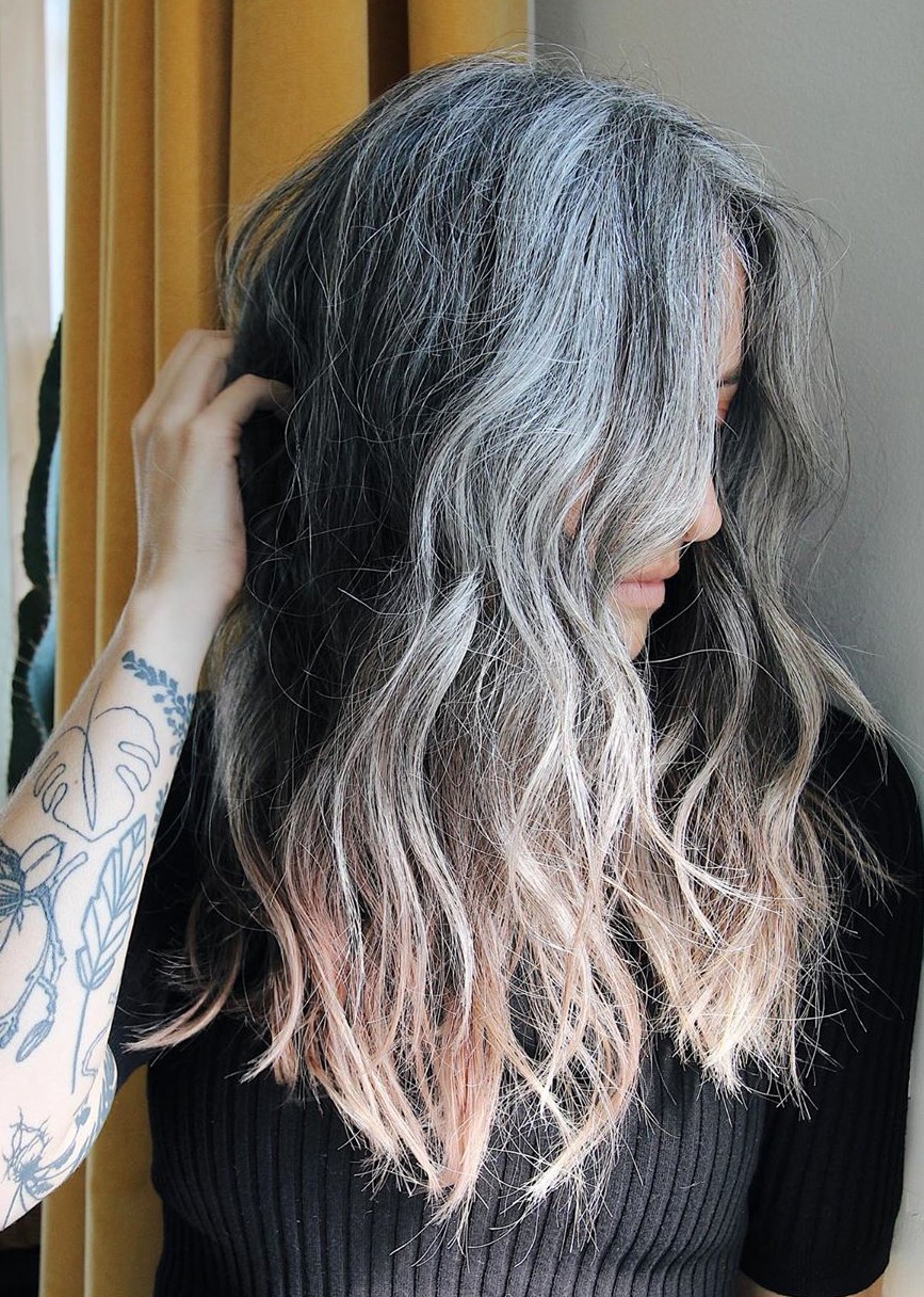 Transition Blending Gray Hair With Highlights, Pin On Silver, Grey ...