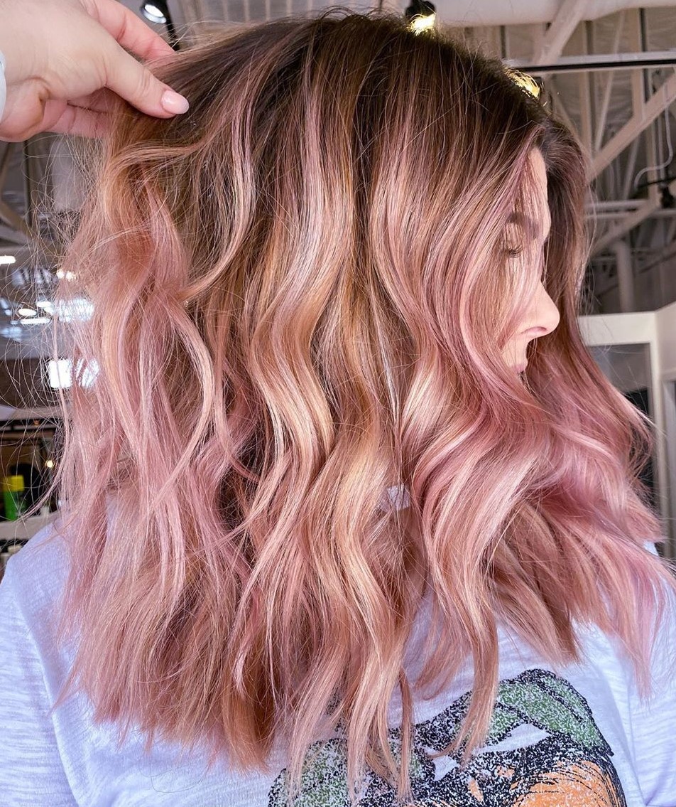black and pink hair dip dye