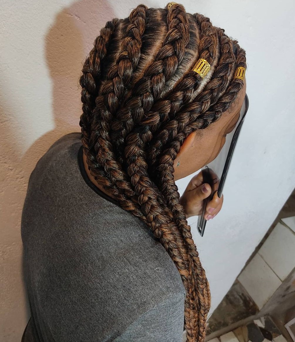 Trenzas de limonada jumbo con mechas