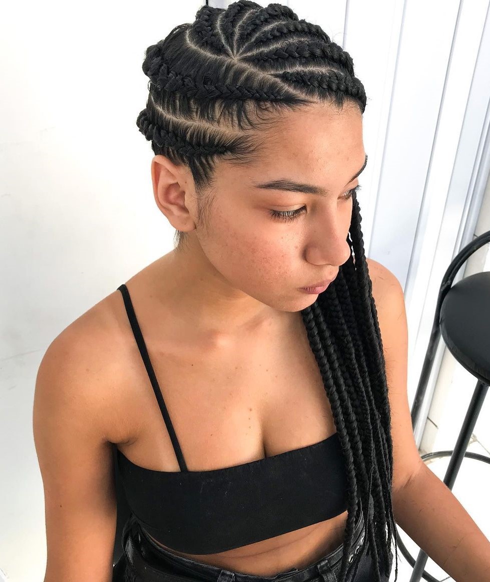 Trenzas de limonada con trenzas asimétricas