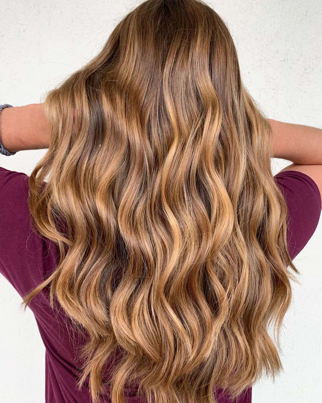 glossy Honey and Caramel Balayage