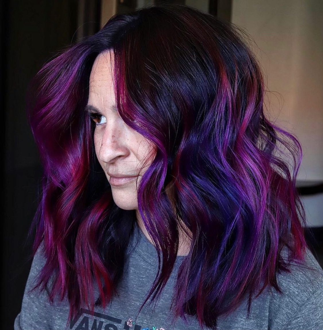 Dark Plum Purple Hair Color