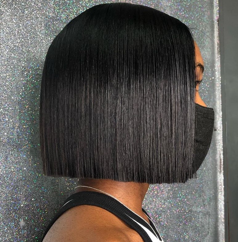 quick weave with side bangs