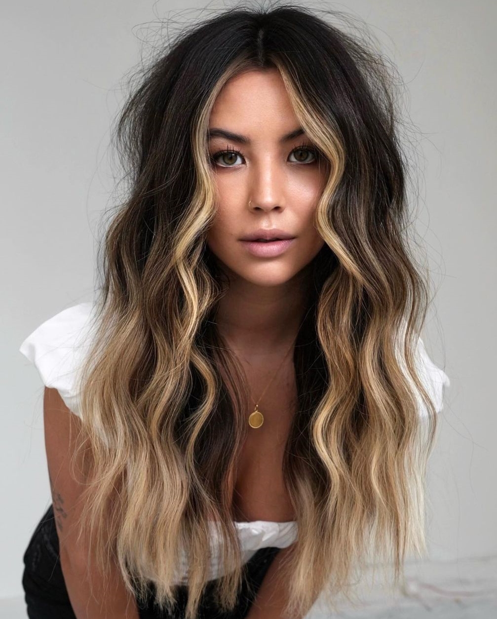 jet black hair with brown ombre