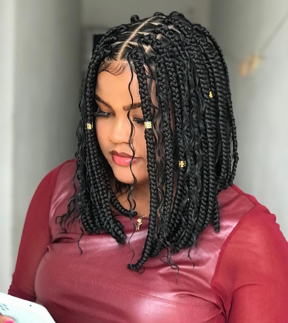 short curly box braids